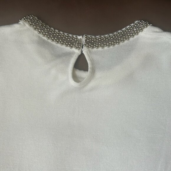 NWOT Zara Beaded Neckline Knit Top Size S - Picture 9 of 13